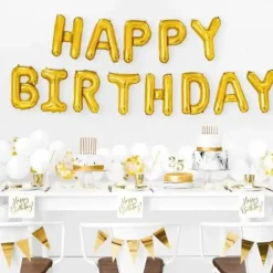 Serviette en papier Happy Birthday Or (Lot de 20)