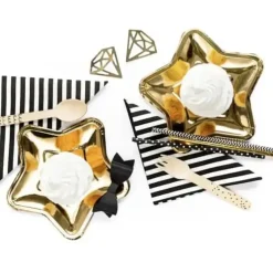 Serviette en papier rayée noire et blanche (Lot de 20)