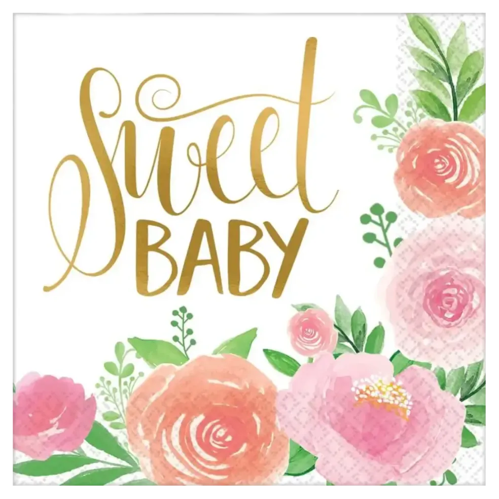 Serviette en papier Sweet Baby Girl (Lot de 16)