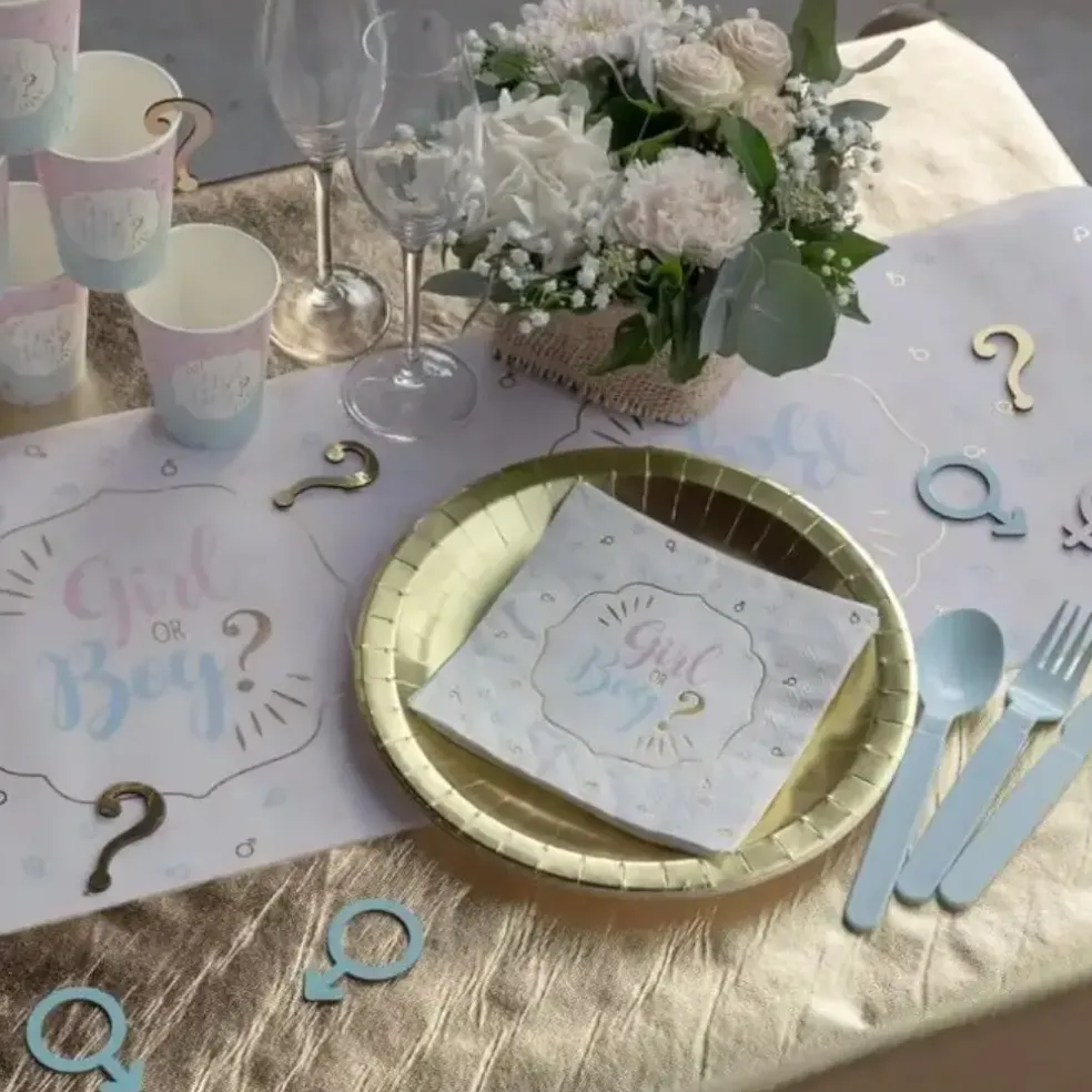 Serviette Gender Reveal Girl or Boy ? - Lot de 20