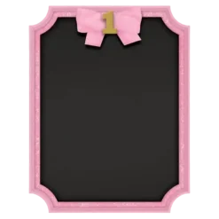 Tableau noir 1st Birthday avec contour rose 23x18cm