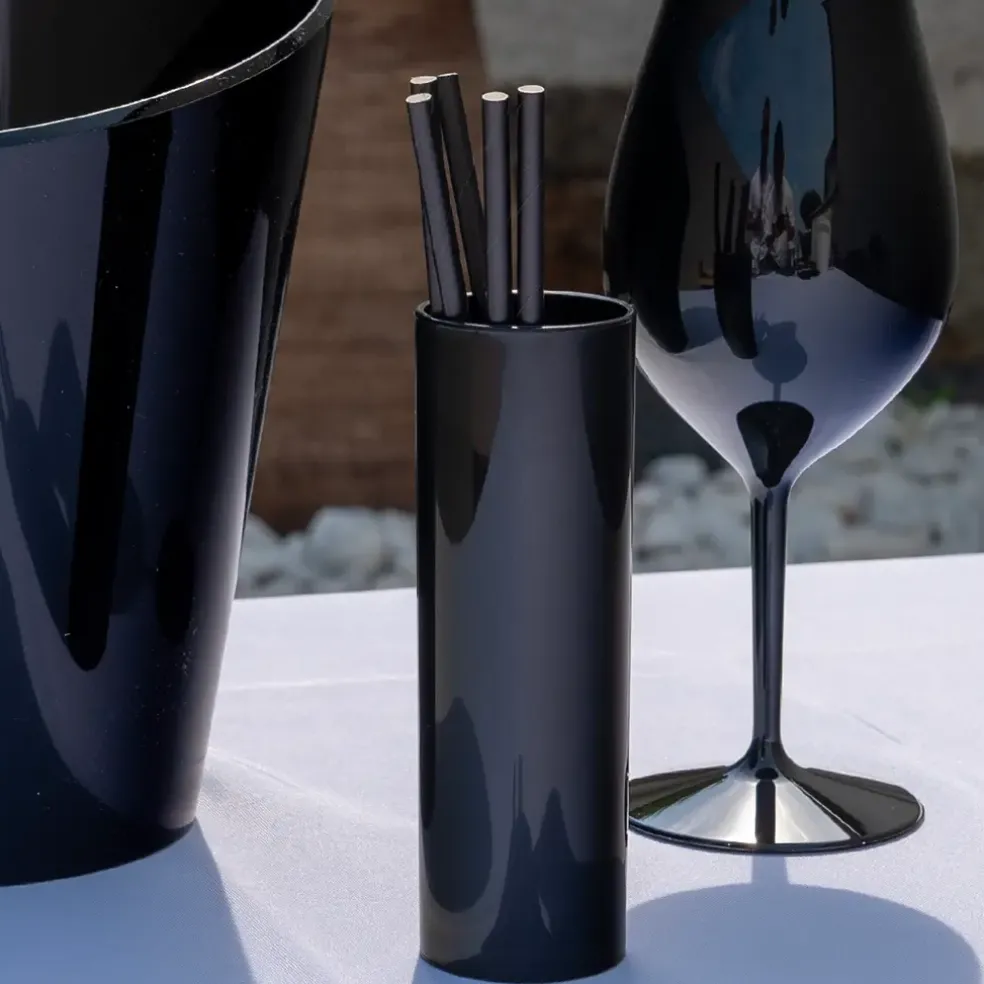 Verre tube incassable Noir 22cl
