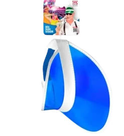 Visière bleue années 80 – accessoire rétro pour soirée à thème, festival et carnaval